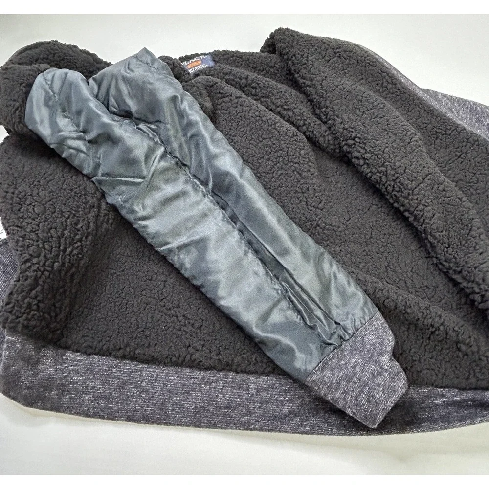 The Children's Place‎ Sherpa Lined Zip Up Hoodie Black Marl Boys XXL 16 NEW